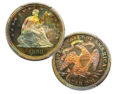 1880 Liberty Quarter Dollar