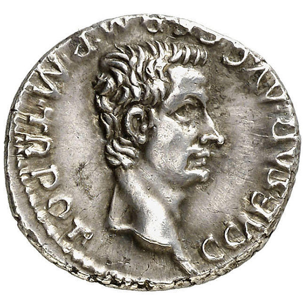 Obverse, Roman Imperial Silver Denarius of Caligula. Image courtesy Atlas Numismatics