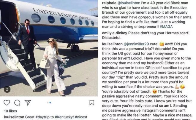 Treasury Secretary Steven Mnuchin's wife Louise Linton in an Instagram battle against her critics
