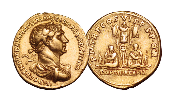 Trajan, Aureus Rome, 116 CE - Parthia Capta