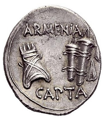 Armenia Capta Octavian as Augustus Denarius Reverse