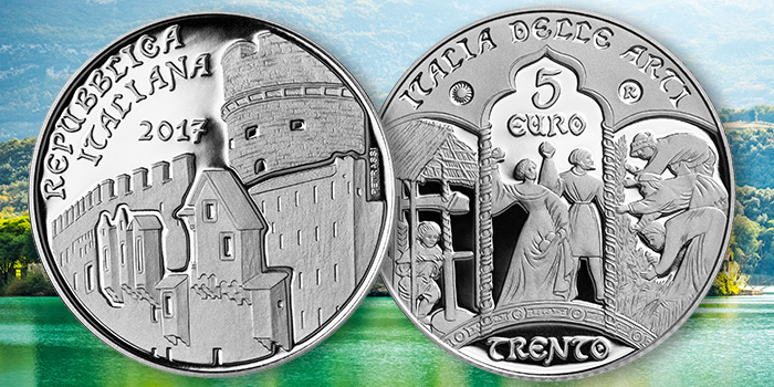 World Coins: Italy 2017 World Coins Trento 5 Euro Silver Coin