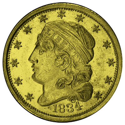 Rare 1834 Quarter Eagle Gold Coin