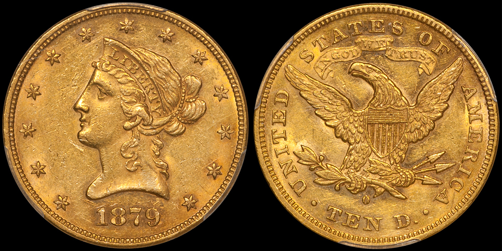 1879-O $10.00 PCGS AU58. Images courtesy Doug Winter