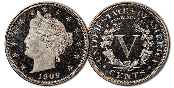 Legend Rare Coin Auctions Lot 134 - 1909 5¢ PCGS PR67+DCAM CAC