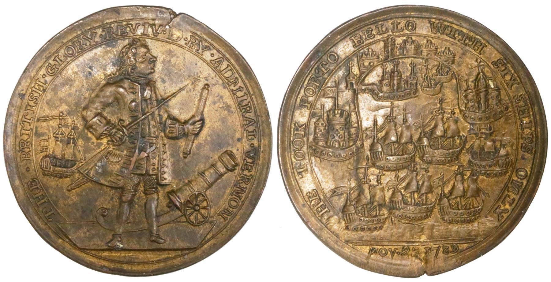 Admiral Vernon medals 1739, 1741. Images courtesy Daniel Frank Sedwick, LLC