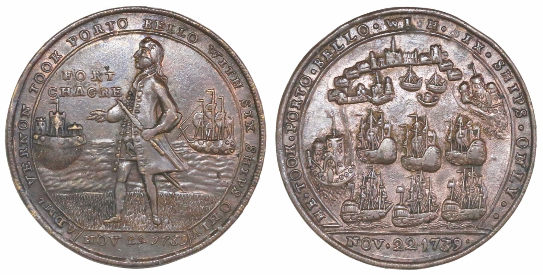 Admiral Vernon medals 1739, 1741. Images courtesy Daniel Frank Sedwick, LLC