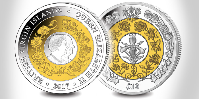 Pobjoy Mint Tri-Color 70th Anniversary Coin British Virgin Islands