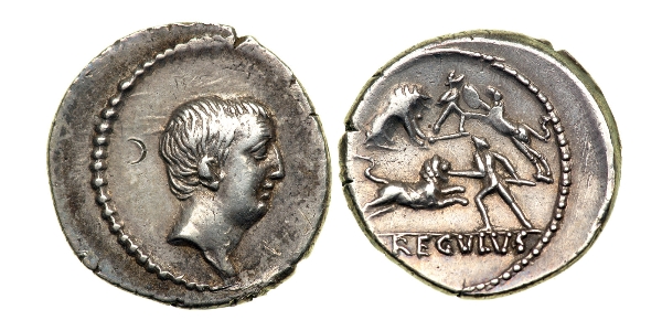 lion on roman coin
