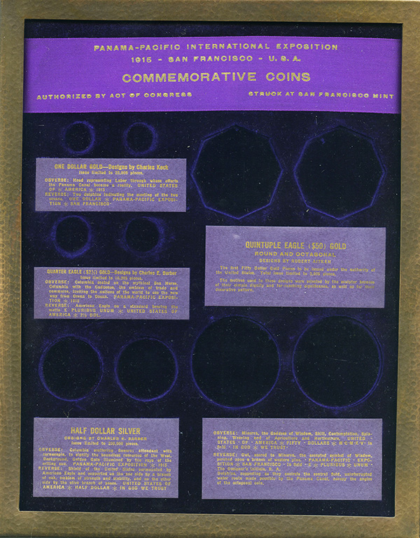 Panama-Pacific International Exposition 1915 San Francisco USA Commemorative Coins Double Set Case