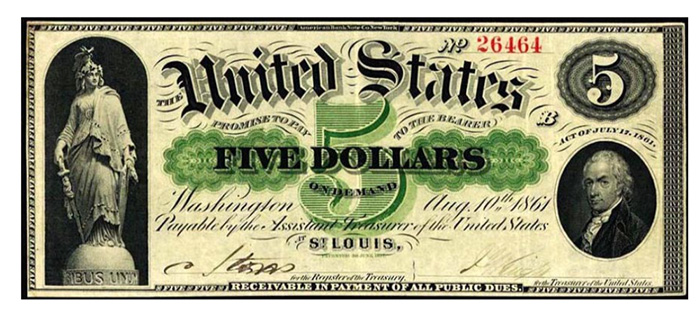 United States Five Dollars St. Louis