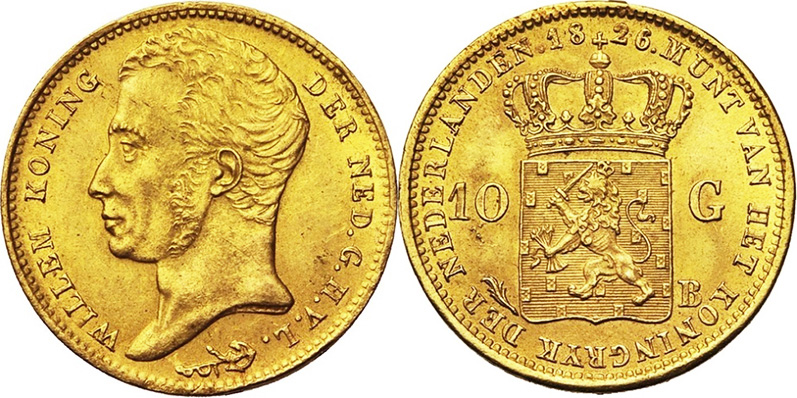 10 gulden Brussel 1826B Willem I