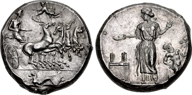 Himera Tetradrachm. Images courtesy of Classical Numismatic Group, Inc. (CNG) and Numismatic Guaranty Corporation (NGC)