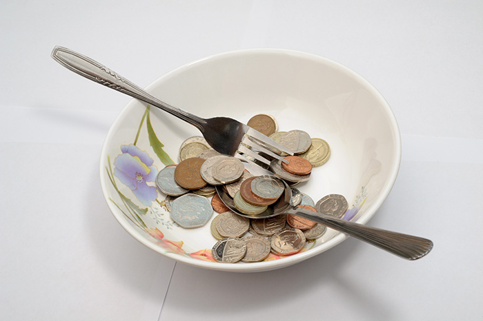 Coins in a Bowl. Do not eat.