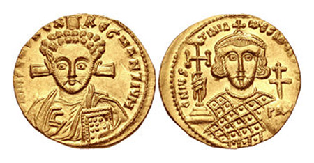 Justinian II. Second reign, 705-711. AV Solidus