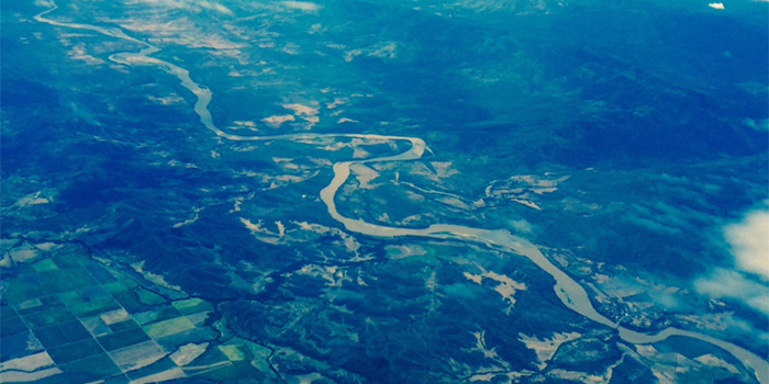 Aerial view of the Magdalena River, taken during a flight to Medellin n 2014. (source: AGB)