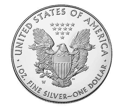 Reverse of W-Mint American Silver Eagle 