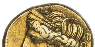 Goddess Tanit on Carthaginian Gold & Silver 1 1/2 Shekel. Image courtesy Atlas Numismatics