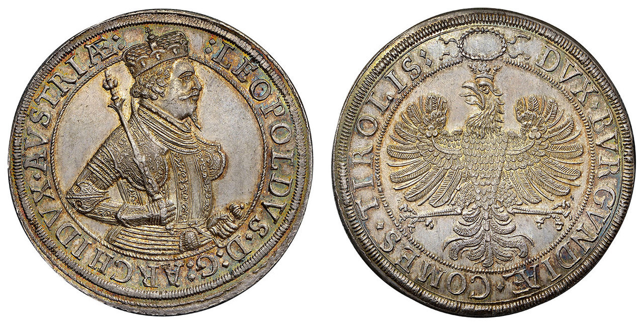 AUSTRIA. Leopold V. (1625) AR 2 Thaler. Images courtesy Atlas Numismatics