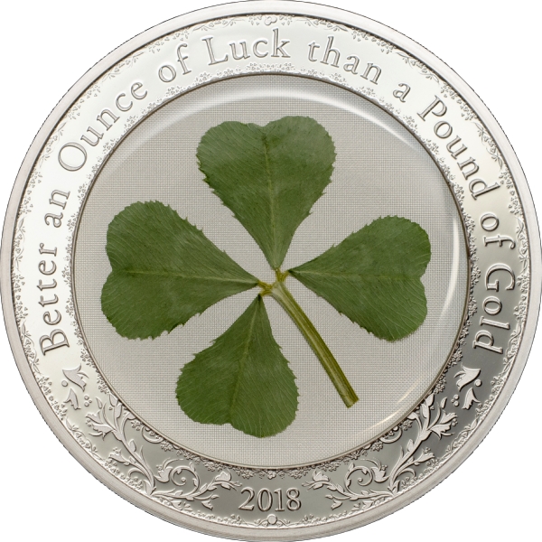St. Patrick's Day - 2018 Lucky Four-Leaf Clover Silver Coin From CIT
