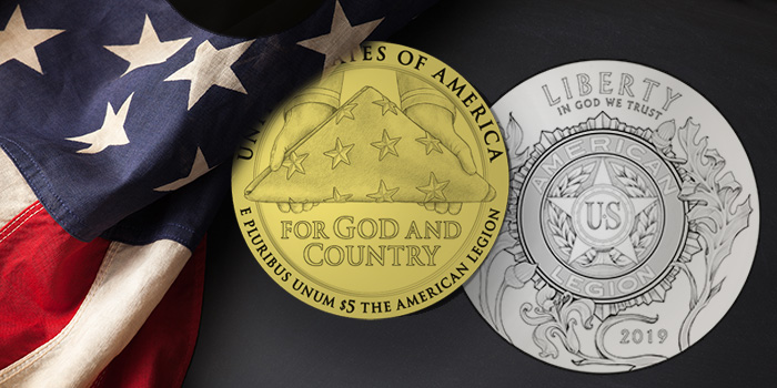 United States 2019 American Legion Centennial Commemorative Coin Program designs. Images courtesy US Mint