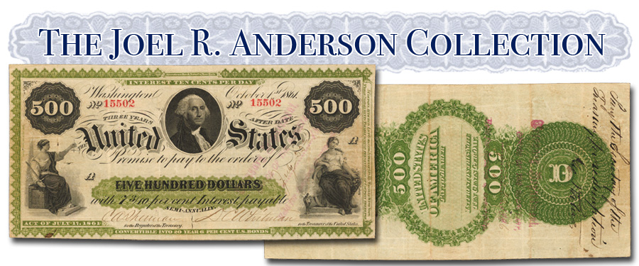 1861 $500 Interest-Bearing Note Friedberg-209a. images courtesy Stack's Bowers Auction