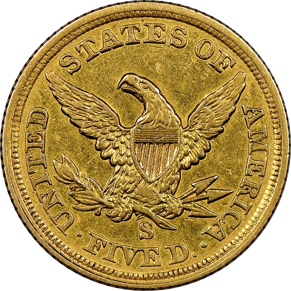1854-S $5 Half Eagle