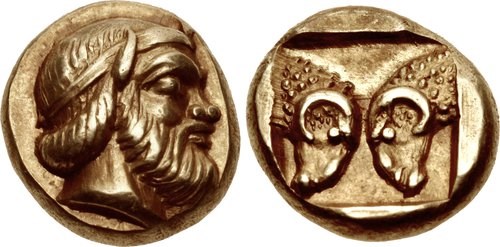 Mytilene hectae of the period c.454 to 427 BCE. Images courtesy CNG, NGC