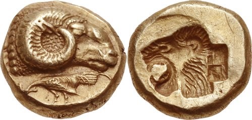 Mytilene hectae of the period c.521 to 478 BCE. Images courtesy CNG, NGC
