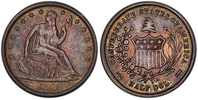 1861 Half Dollar (Confederate States of America). Image: PCGS