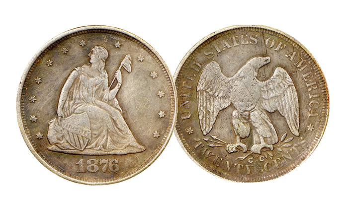 Counterfeit 1876-CC 20-Cent Piece