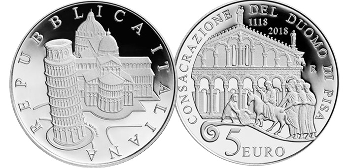 Republic of Italy 5 Euro 2018 Cathedral of Pisa