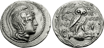 Athenian New Style Tetradrachm. Ancient Greek Coins courtesy NGC