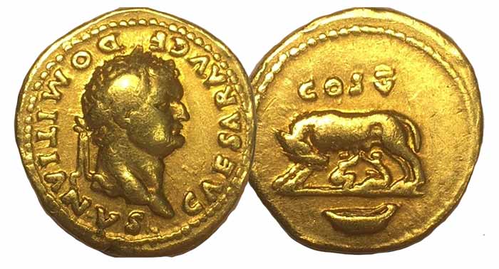 Gold Aureus of Domitian