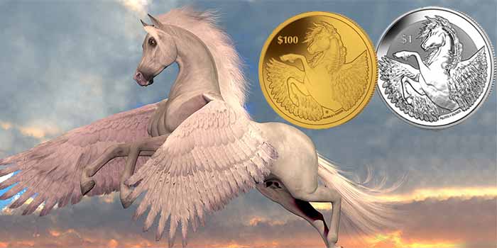 Pobjoy Mint - Pegasus $1 and $100 coins