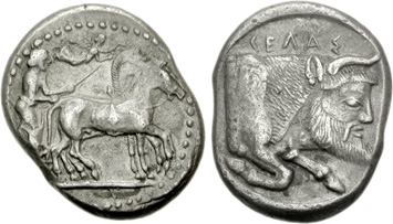 Sicily, Gela. Silver Tetradrachm, c.480-405 BCE. Images courtesy NGC