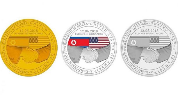 Singapore Mint Donald Trump Kim Jong-Un commemorative coins. Images courtesy Singapore Mint