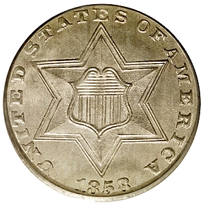 three cent silver coin Type 2