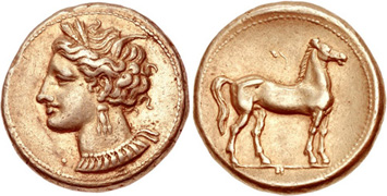 Carthage electrum stater circa 300 BCE. Images courtesy NGC