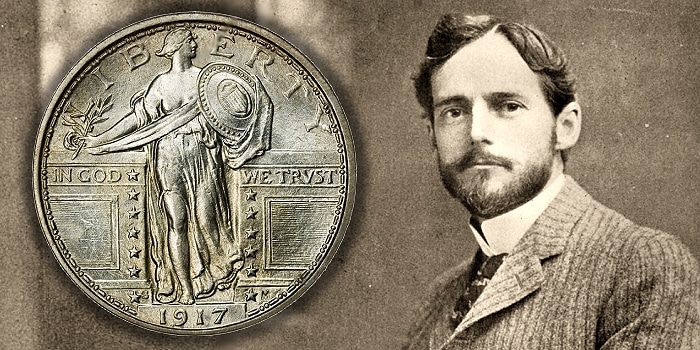 Perfil de moneda de EE. UU. - Cuarto de la libertad de pie, tipo 11916-1917