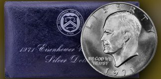United States 1971-S Eisenhower Dollar with Blue Pack