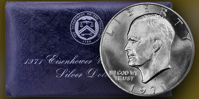 1$ Eisenhower Dollar Coin Copper-Nickel Clad  Ike Philadelphia 1971-P