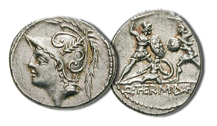 Denarius 103 BC Q. Minucius Thermus