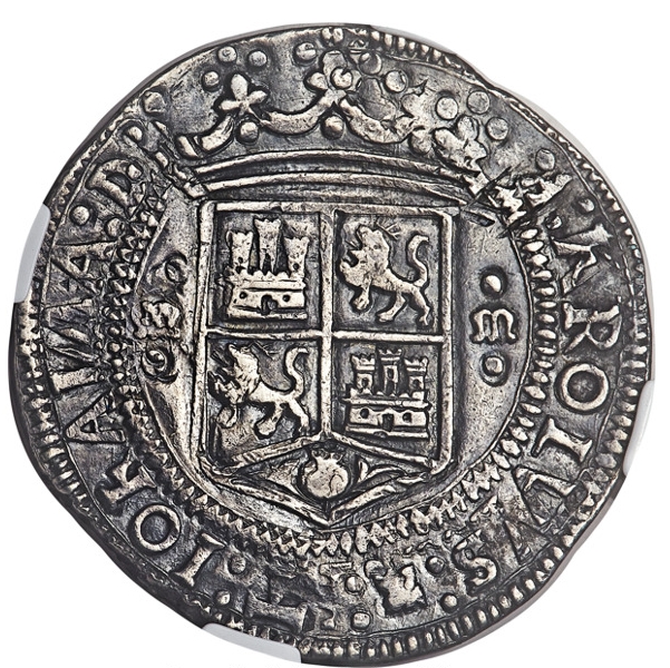 The legendary “First Dollar of the New World,” 8 Reales  struck in Mexico City by the Spanish in 1538, sold for $528,000