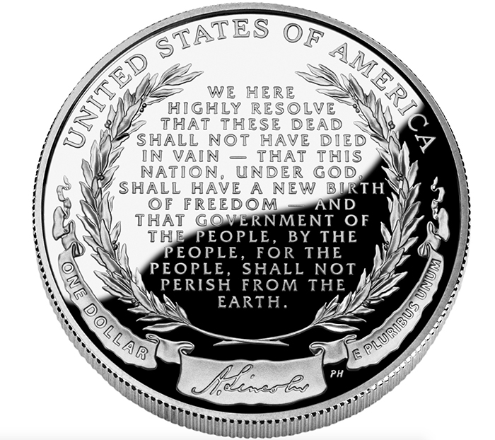 United States 2009 Abraham Lincoln Commemorative Silver Dollar reverse