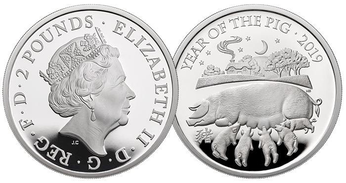 United Kingdom - 2 Pounds - Year of the Pig