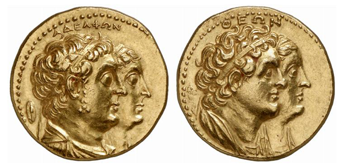 Figure 9: Ptolemy II Philadelphos. Mnaeion, gold Octodrachm.