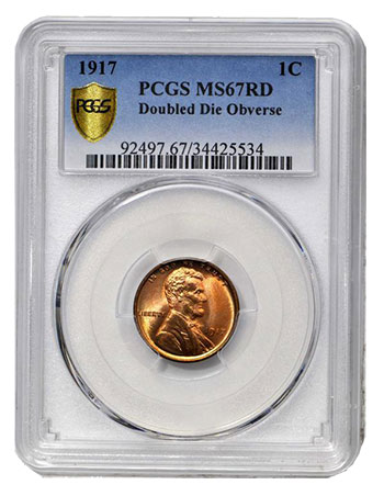 1917 Lincoln Cent Doubled Die Obverse PCGS MS67RD