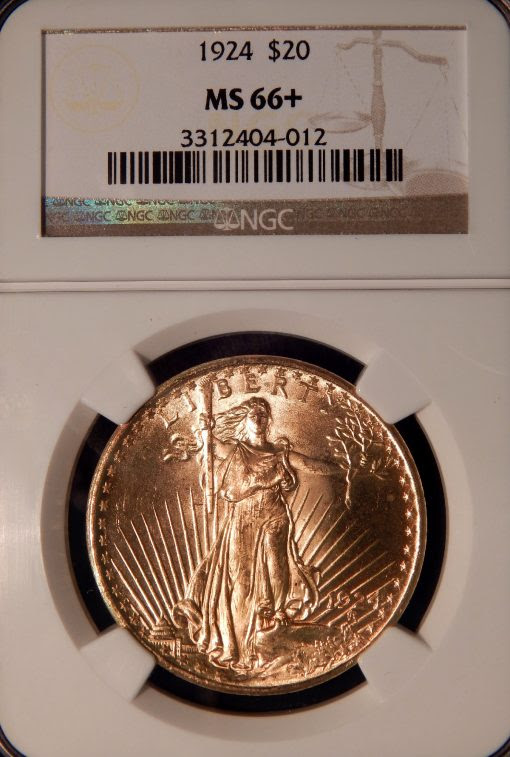 1924 $20 NGC MS66+ 3312404-012. Stolen from Milwaukee Coin Show. Image courtesy NCIC