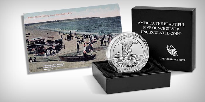 U.S. Mint Block Island 5 Ounce Coin